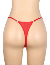 Load image into Gallery viewer, Red Lace Thong Bling Bow (14-16) 2xl
