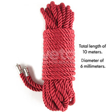 Load image into Gallery viewer, Rebellion Reign Crimson 10m Silky Bondage Rope Red