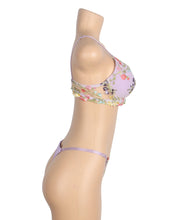 Load image into Gallery viewer, Purple Embroidered Bra Set (8-10) M