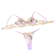 Load image into Gallery viewer, Purple Embroidered Bra Set (14-16) 2xl