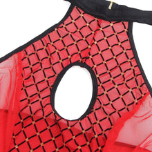 Load image into Gallery viewer, Flocked Halter Bodysuit Red (8-10) M