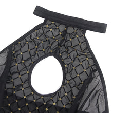 Load image into Gallery viewer, Flocked Halter Bodysuit Black (10-12) L