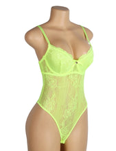 Load image into Gallery viewer, Lace Push Bodysuit Green (10-12) L
