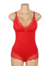 Load image into Gallery viewer, Red Modal And Lace Bodysuit (10-12) L
