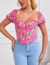 Load image into Gallery viewer, Pink Floral Off Shoulder Corset (12) L