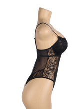 Load image into Gallery viewer, Lace Push Bodysuit Black (10-12) L