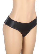 Load image into Gallery viewer, Black Pu Crotchless Panty (12-14) Xl