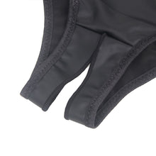 Load image into Gallery viewer, Black Pu Crotchless Panty (12-14) Xl