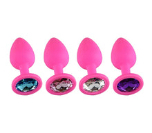 Load image into Gallery viewer, Large Silicone Pink Butt Plug Gem