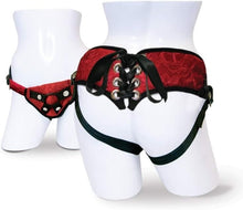 Load image into Gallery viewer, Red Lace Corsette Strap On