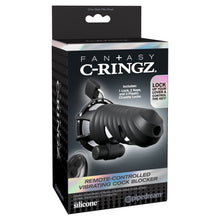 Load image into Gallery viewer, Fantasy C-ringz Remote-controlled Vibrating Cock Blocker Black