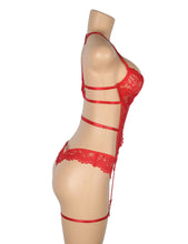 Load image into Gallery viewer, Red Lace Sexy Garter Set (10-12) L