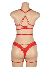 Load image into Gallery viewer, Red Lace Sexy Garter Set (10-12) L