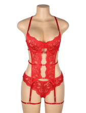 Load image into Gallery viewer, Red Lace Sexy Garter Set (10-12) L