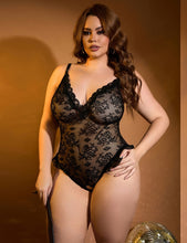 Load image into Gallery viewer, Ruffled Teddy Black (14-16) 2xl Lace Mesh