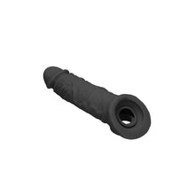 Load image into Gallery viewer, Realrock 8'' Realistic Penis Extender With Rings Black