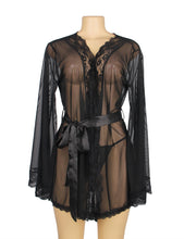 Load image into Gallery viewer, Long Sleeve Black Mesh Robe(18-22)4xl/5xl