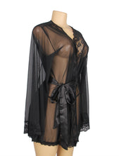Load image into Gallery viewer, Long Sleeve Black Mesh Robe(18-22)4xl/5xl