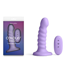 Load image into Gallery viewer, Colours Ribbed 5'' Vibrating Dildo Purple