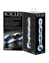 Load image into Gallery viewer, Icicles No. 8 - Glass Massager Clear / Blue