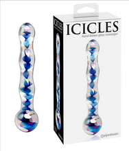 Load image into Gallery viewer, Icicles No. 8 - Glass Massager Clear / Blue