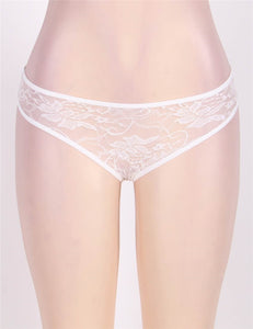 White Crotchless Lace Panty (16-18) 3xl