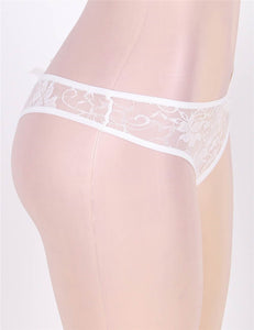 White Crotchless Lace Panty (16-18) 3xl