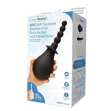 Load image into Gallery viewer, Cleanscene 4 Piece Soft Squeeze Beaded Anal Douche Set With Flared Base