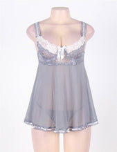 Load image into Gallery viewer, Grey Babydoll Lace Trim (16-18) 3xl
