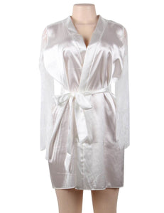 White Satin Kimono (12-14) Xl