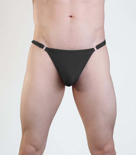 Load image into Gallery viewer, Men&#39;s Quick Release Lycra Thong Black S/m
