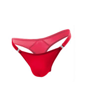 Load image into Gallery viewer, Men&#39;s Quick Release Lycra Thong Red L/xl
