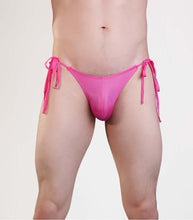 Load image into Gallery viewer, Mens Lycra Brief With Tie Sides Hot Pink
