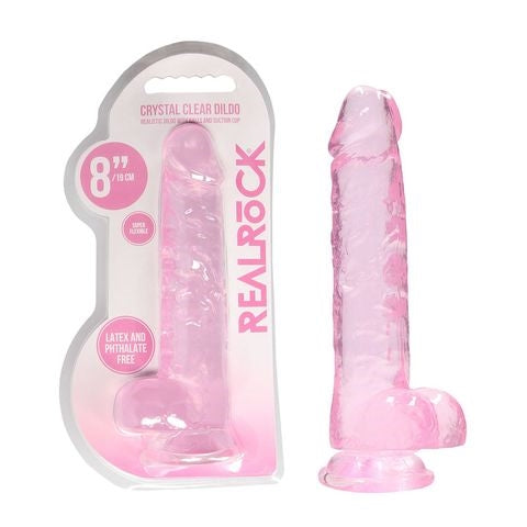 Realrock 8'' Realistic Dildo With Balls Pink
