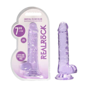 Realrock 7'' Realistic Dildo With Balls Purple