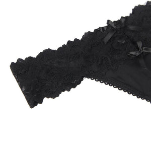 Black Sexy Floral Lace Panty (8-10) M