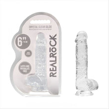 Load image into Gallery viewer, Realrock 6&#39;&#39; Realistic Dildo With Balls Clear
