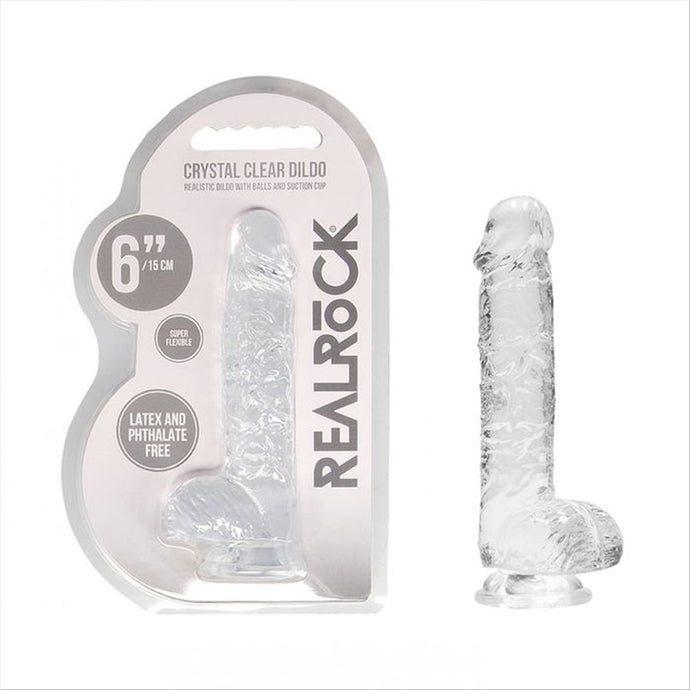Realrock 6'' Realistic Dildo With Balls Clear