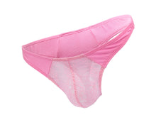 Load image into Gallery viewer, Mens Hot Pink Lace Pouch G-string L/xl
