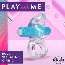 Load image into Gallery viewer, Play With Me Bull Vibrating C-ring Blue