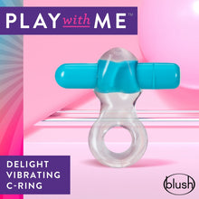 Load image into Gallery viewer, Play With Me Delight Vibrating C-ring Blue