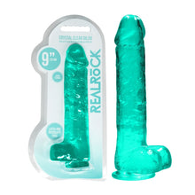 Load image into Gallery viewer, Realrock 9'' Realistic Dildo With Balls Turquoise