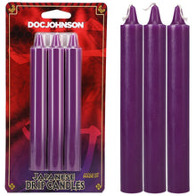Load image into Gallery viewer, Japanese Drip Candles 3pk Purple