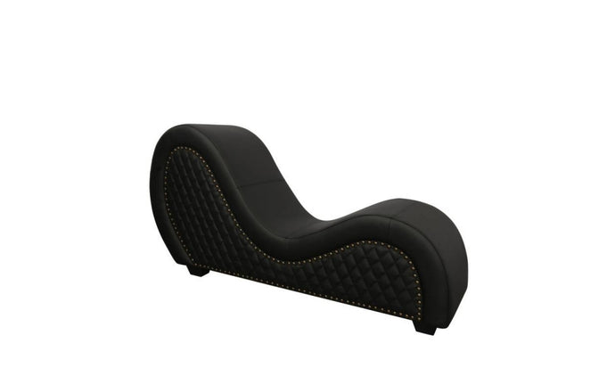 Kama Sutra Mebon Chaise Love Lounge Leather Studded And Quilted Black