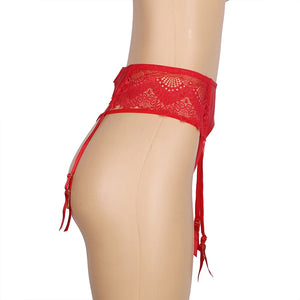 Red Lace Stretch Garter Belt (16-18) 3xl