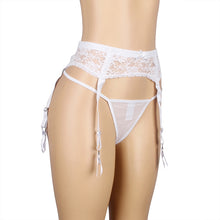 Load image into Gallery viewer, White Lace Metal Button Garter Belt (12-14) Xl
