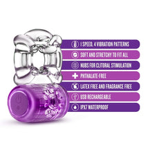 Load image into Gallery viewer, Play With Me Pleaser Rechargeable C-ring Purple