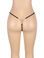 Load image into Gallery viewer, Black G-string With Diamond Back (12-14) Xl

