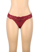 Load image into Gallery viewer, Burgundy Sexy Floral Lace Panty (20-22)5xl
