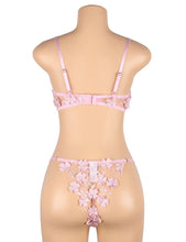 Load image into Gallery viewer, Pink Floral Applique Bra Set (12-14) Xl
